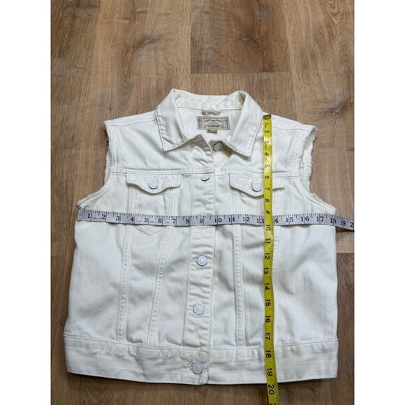 All Saints White Denim Sleeveless Vest Jacket Size 8 - Picture 4 of 6